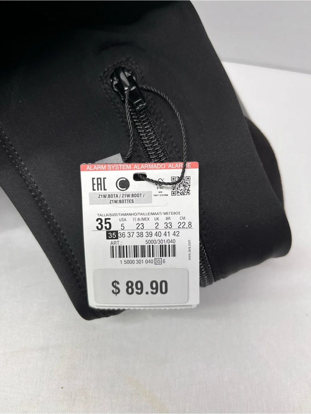 Zara Black Over-the-Knee Stretch Boots with Silver Block Heel